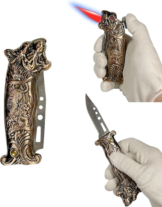 Cuțit Brichetă de colecție cu Mâner Tigru – FlameBlade Tiger